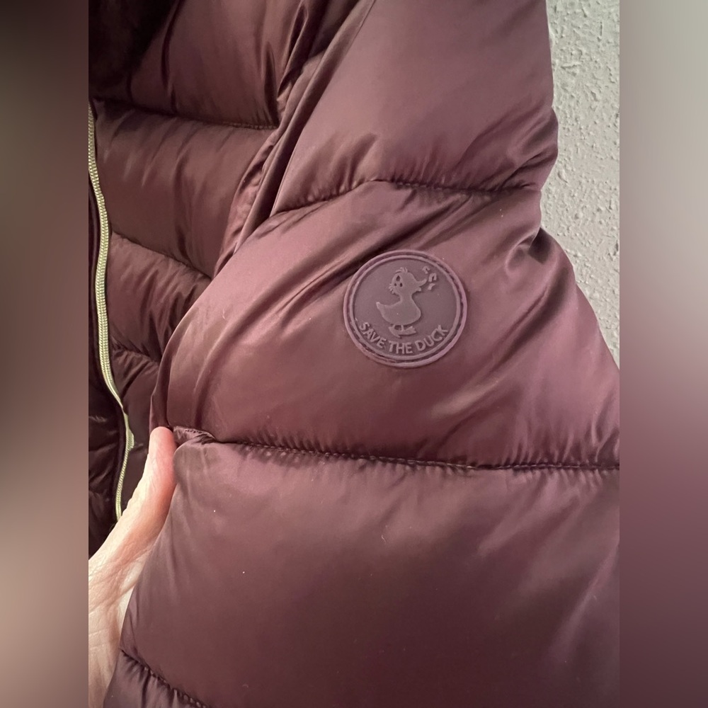 Save the Duck Mei Puffer Jacket in Burgundy Women’s Size 1/Small New - Picture 6 of 10